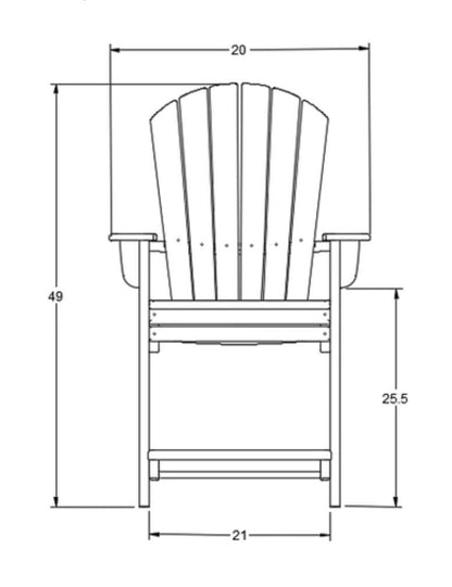 SoPoly St. Simons Fan Back Table Chair