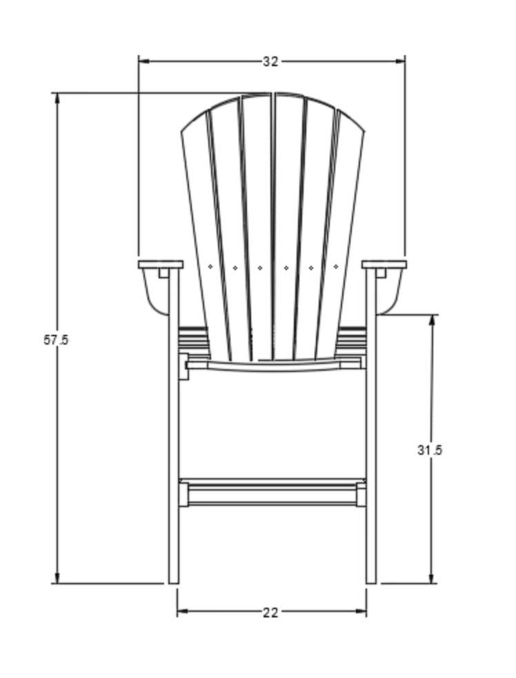 SoPoly St. Simons Fan Back Bar Chair