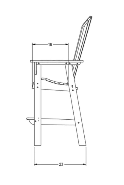 SoPoly St. Simons Fan Back Bar Chair